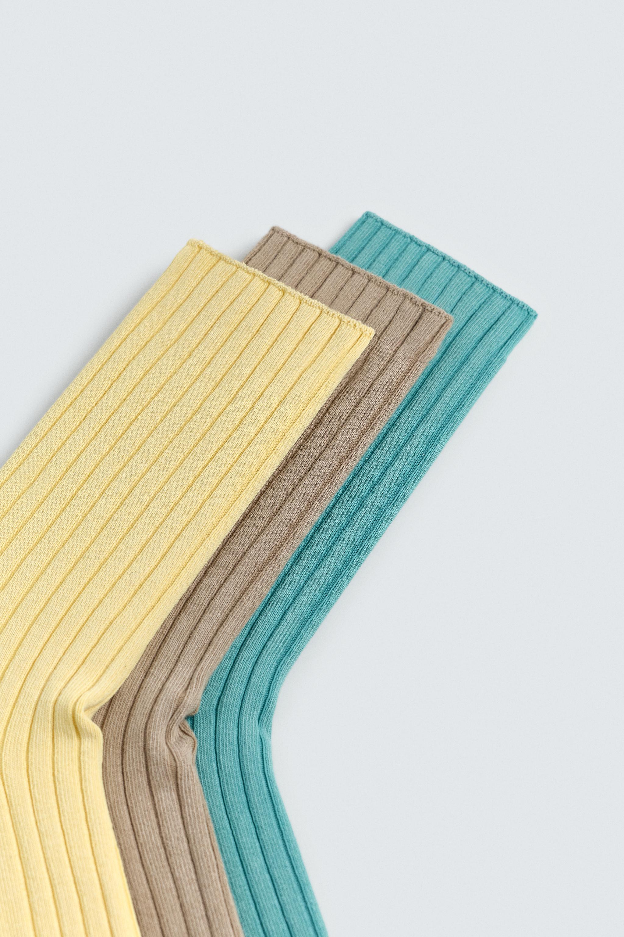 CHAUSSETTES CÔTELÉES DÉLAVÉES LOT DE 3